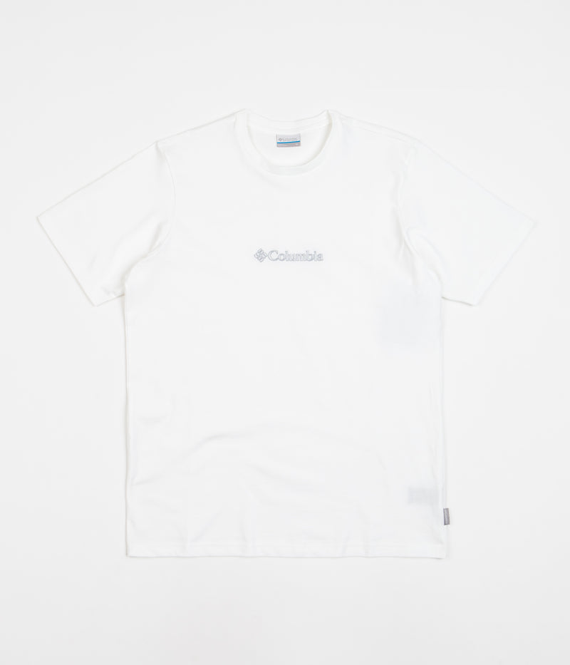 Columbia Explorers Canyon Logo T-Shirt in White and CSC Branded Mini Graphic