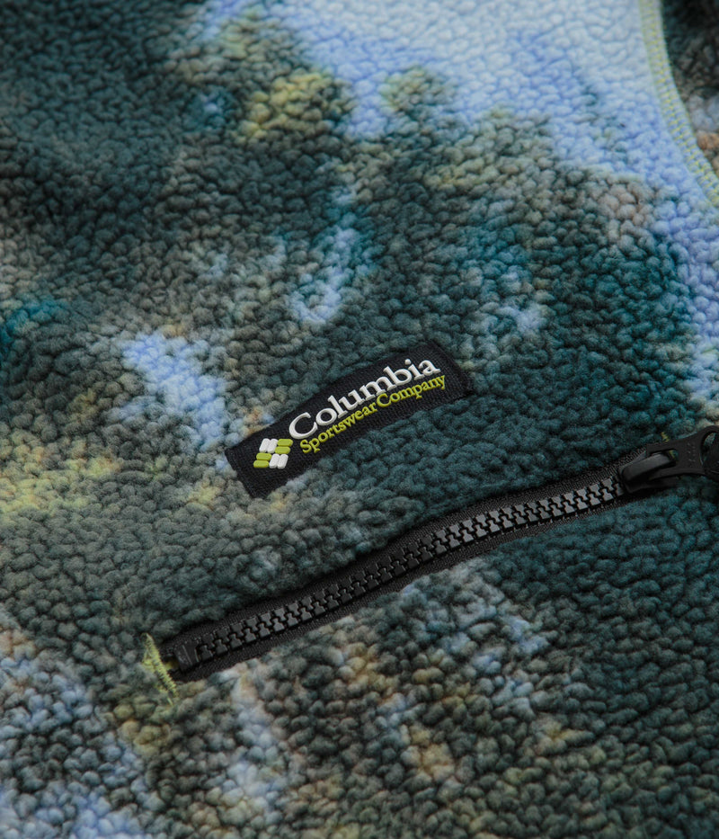 Columbia Helvetia Half Snap Fleece in Napa Green Chasing Falls Print and Black