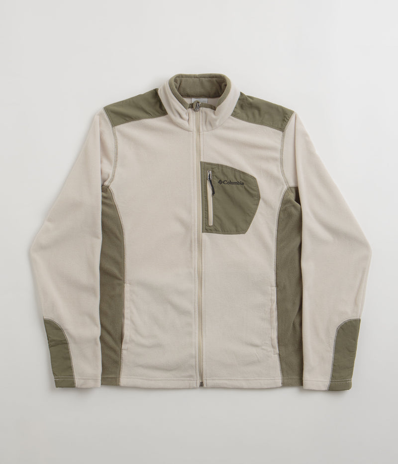 Columbia Klamath Range Full Zip Fleece in Dark Stone and Stone Green