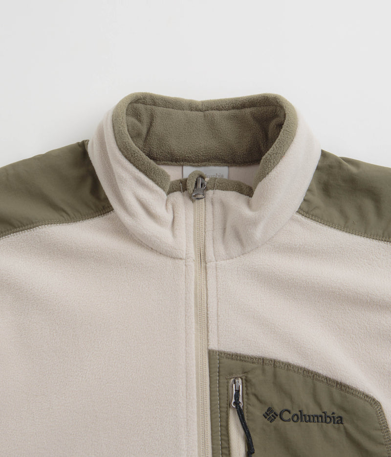 Columbia Klamath Range Full Zip Fleece in Dark Stone and Stone Green