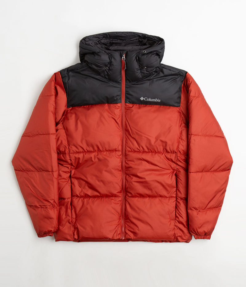 Columbia Puffect Hooded Jacket in Warp Red and Shark