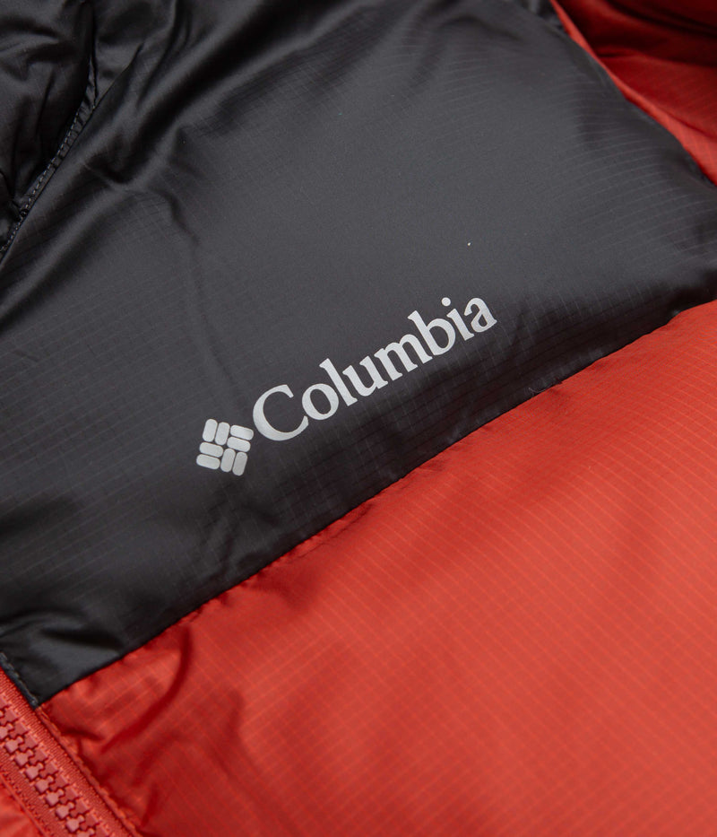 Columbia Puffect Hooded Jacket in Warp Red and Shark