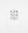 Columbia Rapid Ridge Back Graphic T-Shirt in White and Campsite Icons Graphic