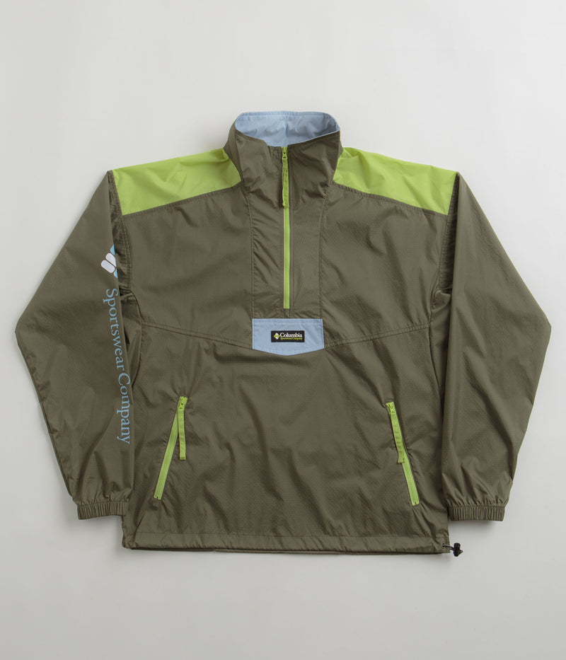 Columbia Riptide Anorak in Stone Green and Napa Green / Whisper