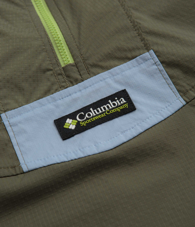 Columbia Riptide Anorak in Stone Green and Napa Green / Whisper