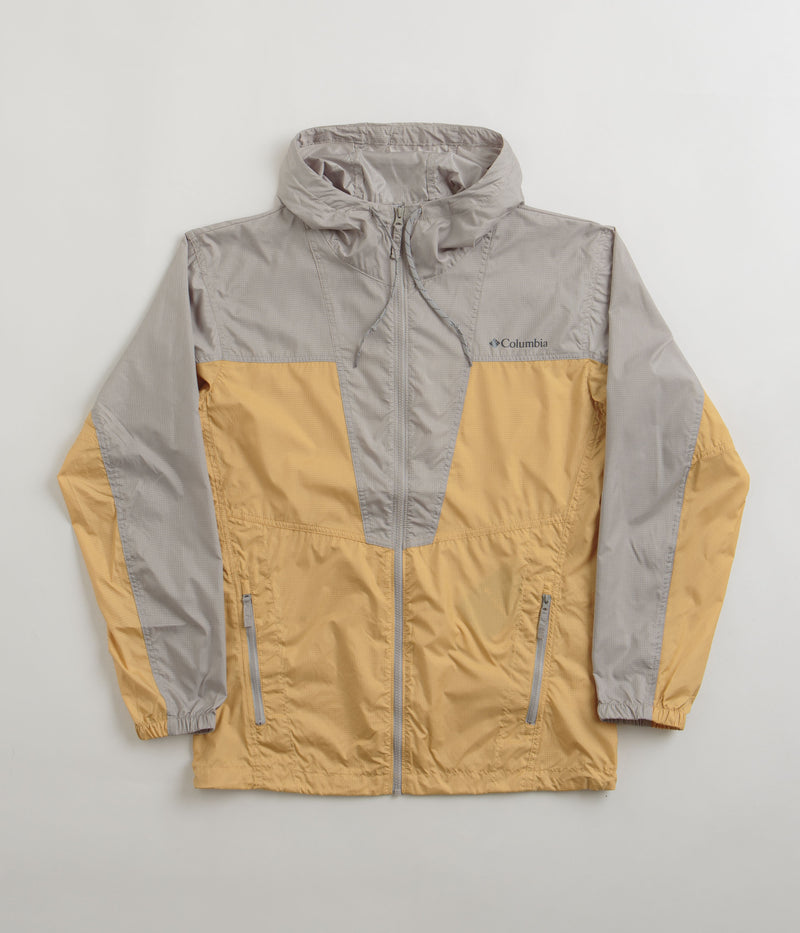 Columbia Trail Traveler Windbreaker Jacket in Light Camel and Flint Grey
