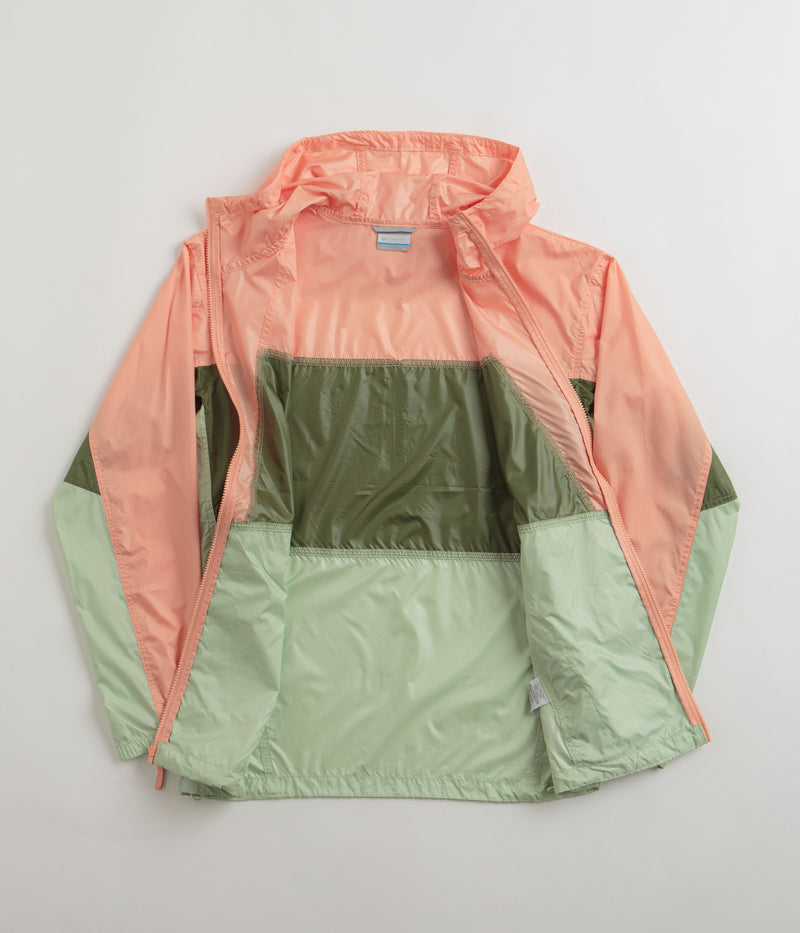 Columbia Trail Traveler Windbreaker Jacket in Sage Leaf and Canteen / Apricot Fizz