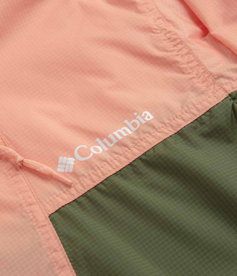 Columbia Trail Traveler Windbreaker Jacket in Sage Leaf and Canteen / Apricot Fizz