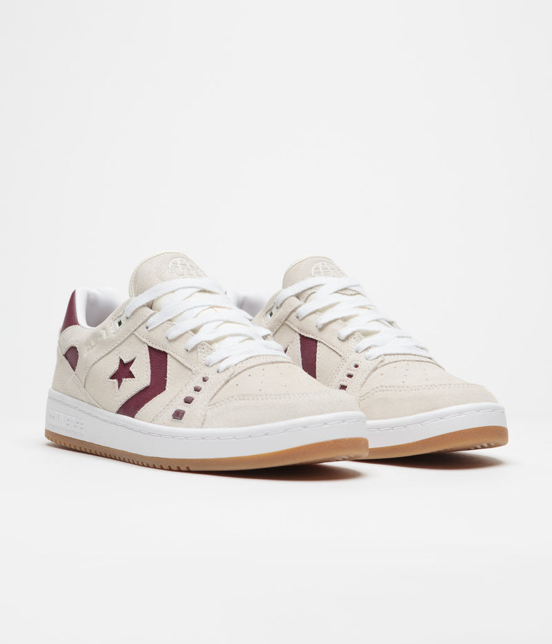 Converse AS-1 Pro Ox Shoes in Egret and Dark Burgundy / Gum