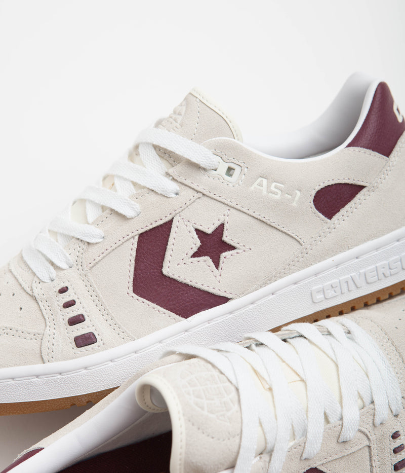 Converse AS-1 Pro Ox Shoes in Egret and Dark Burgundy / Gum