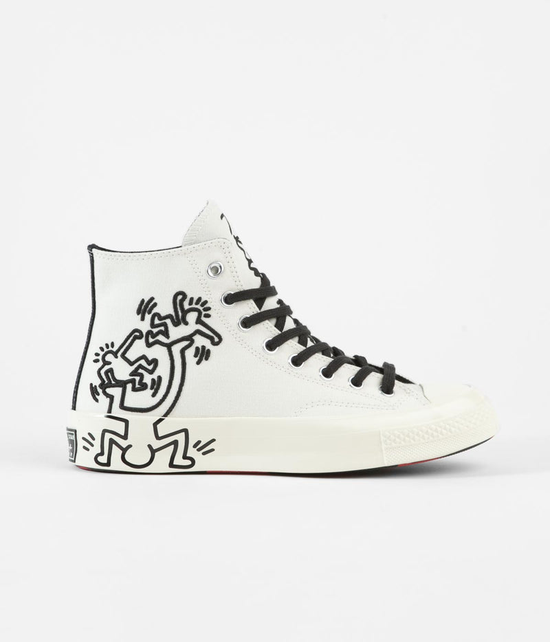 Converse Chuck 70 Hi Keith Haring Shoes in Egret and Black / Red