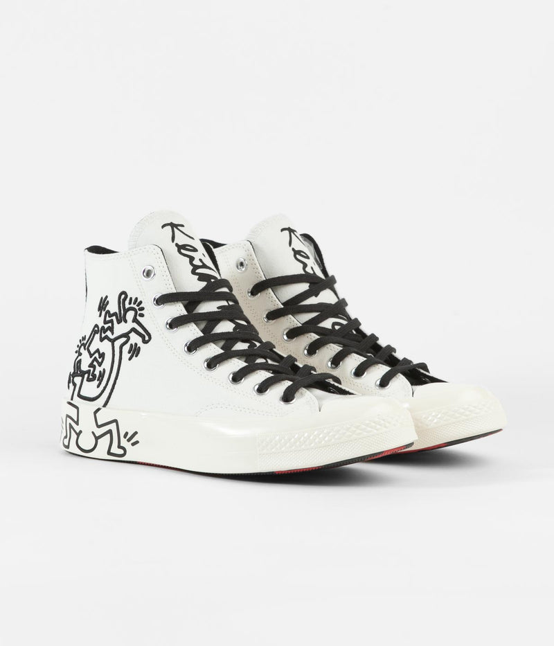 Converse Chuck 70 Hi Keith Haring Shoes in Egret and Black / Red