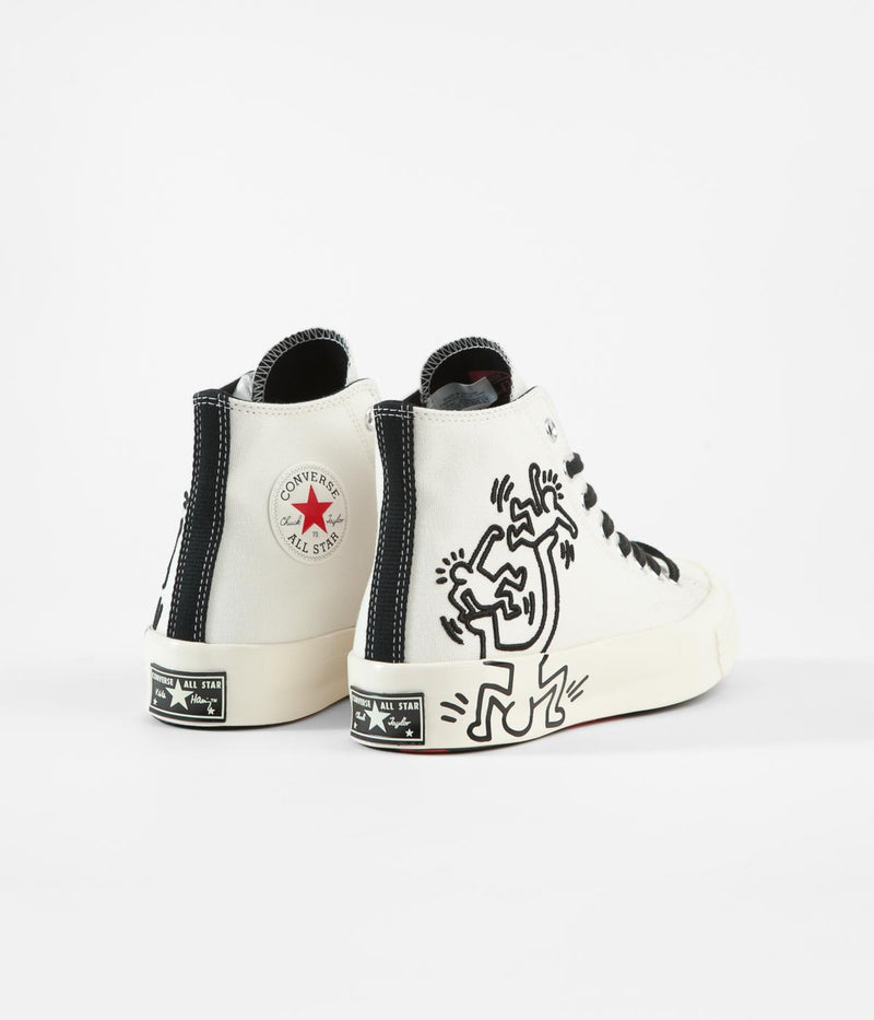 Converse Chuck 70 Hi Keith Haring Shoes in Egret and Black / Red
