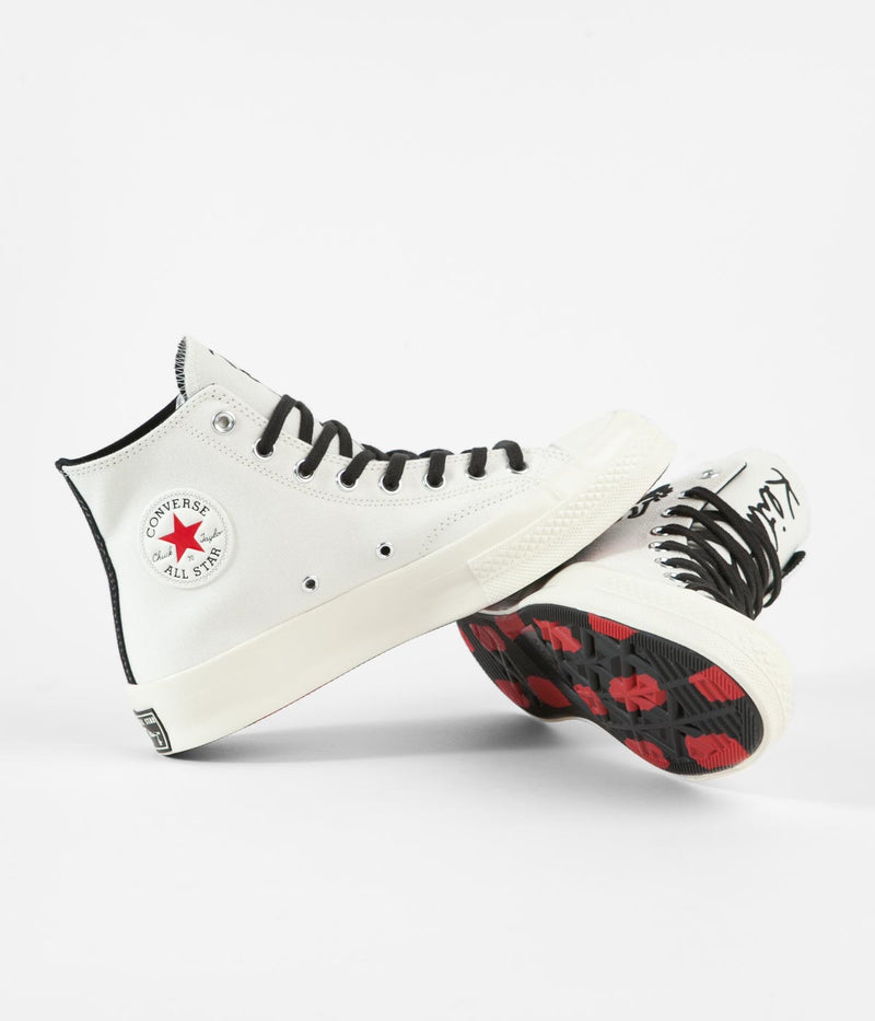 Converse Chuck 70 Hi Keith Haring Shoes in Egret and Black / Red