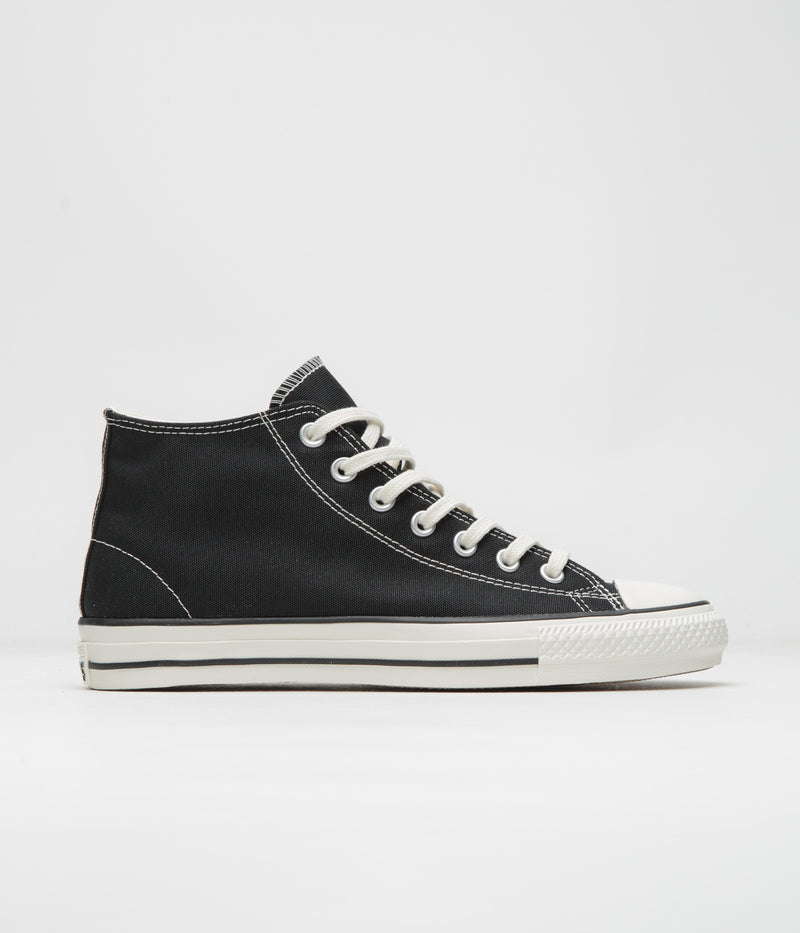 Converse Cons CTAS Pro Mid Cut Off Shoes in Black and Black / Egret