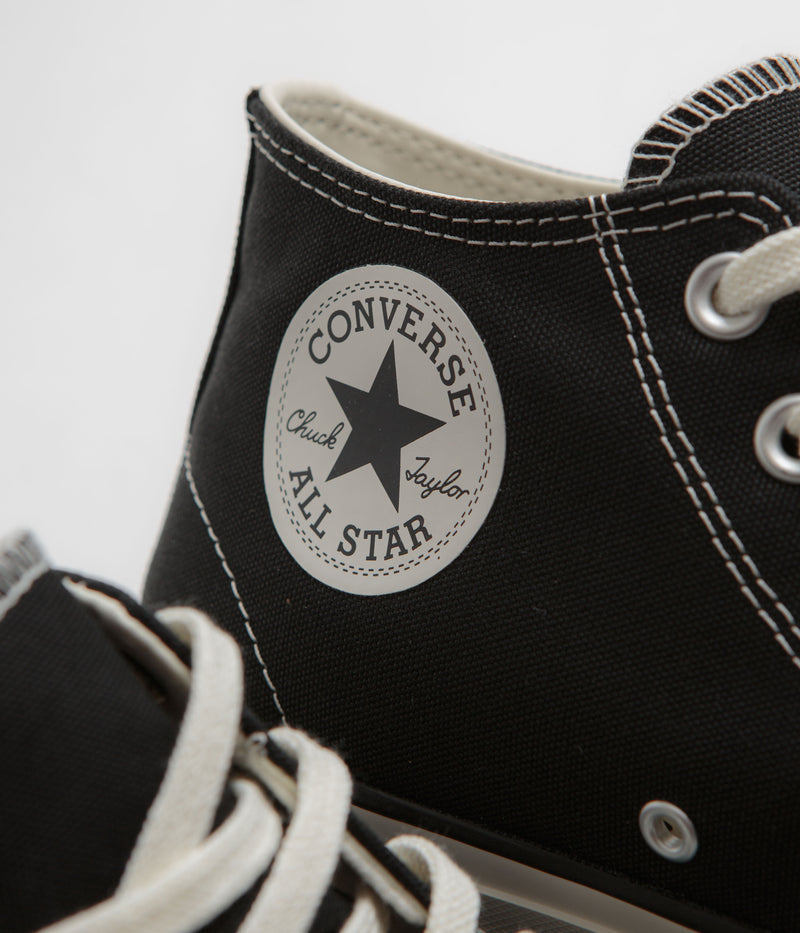 Converse Cons CTAS Pro Mid Cut Off Shoes in Black and Black / Egret