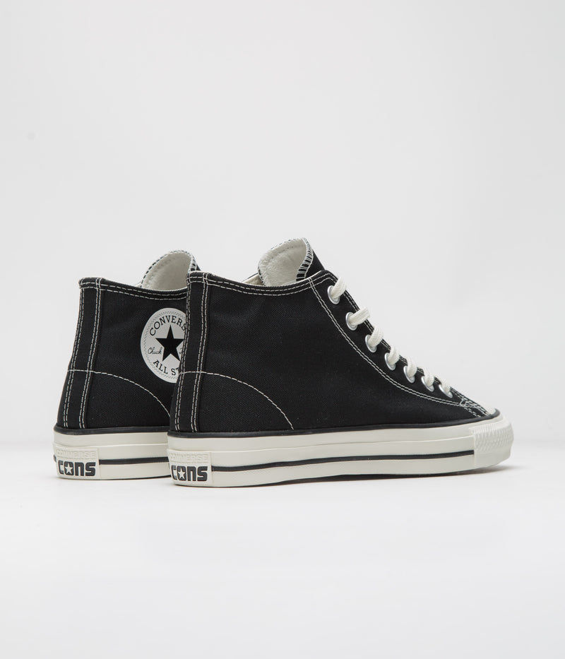 Converse Cons CTAS Pro Mid Cut Off Shoes in Black and Black / Egret