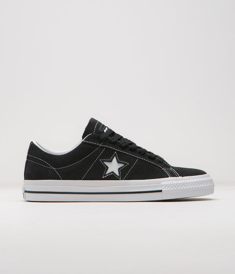 Converse Cons One Star Pro Suede Ox Shoes in Black and Black / White