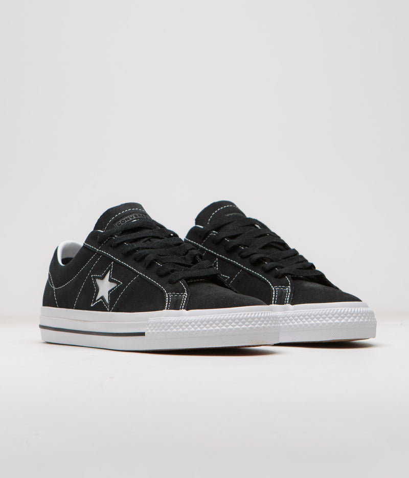 Converse Cons One Star Pro Suede Ox Shoes in Black and Black / White