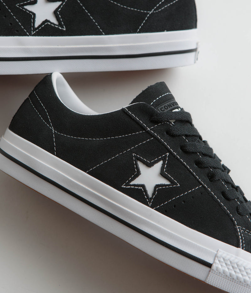 Converse Cons One Star Pro Suede Ox Shoes in Black and Black / White