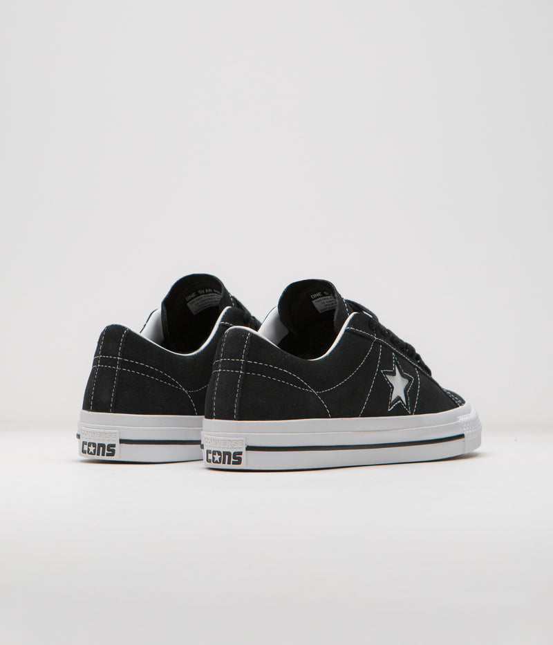 Converse Cons One Star Pro Suede Ox Shoes in Black and Black / White