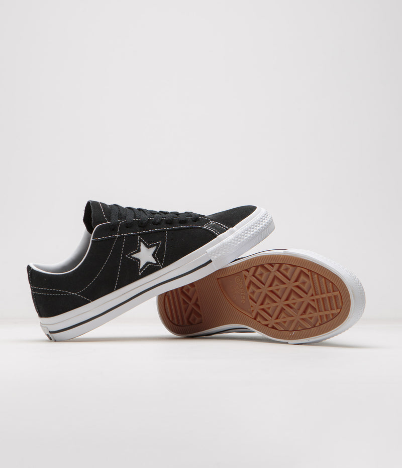 Converse Cons One Star Pro Suede Ox Shoes in Black and Black / White