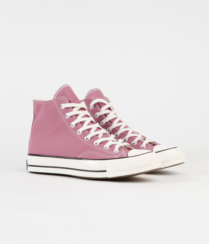 Converse CTAS 70's Hi Recycled Shoes in Pink Aura and Egret / Black