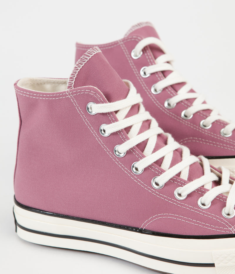 Converse CTAS 70's Hi Recycled Shoes in Pink Aura and Egret / Black