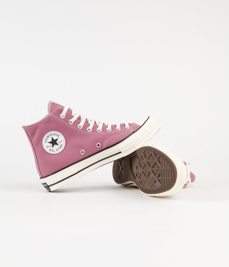 Converse CTAS 70's Hi Recycled Shoes in Pink Aura and Egret / Black