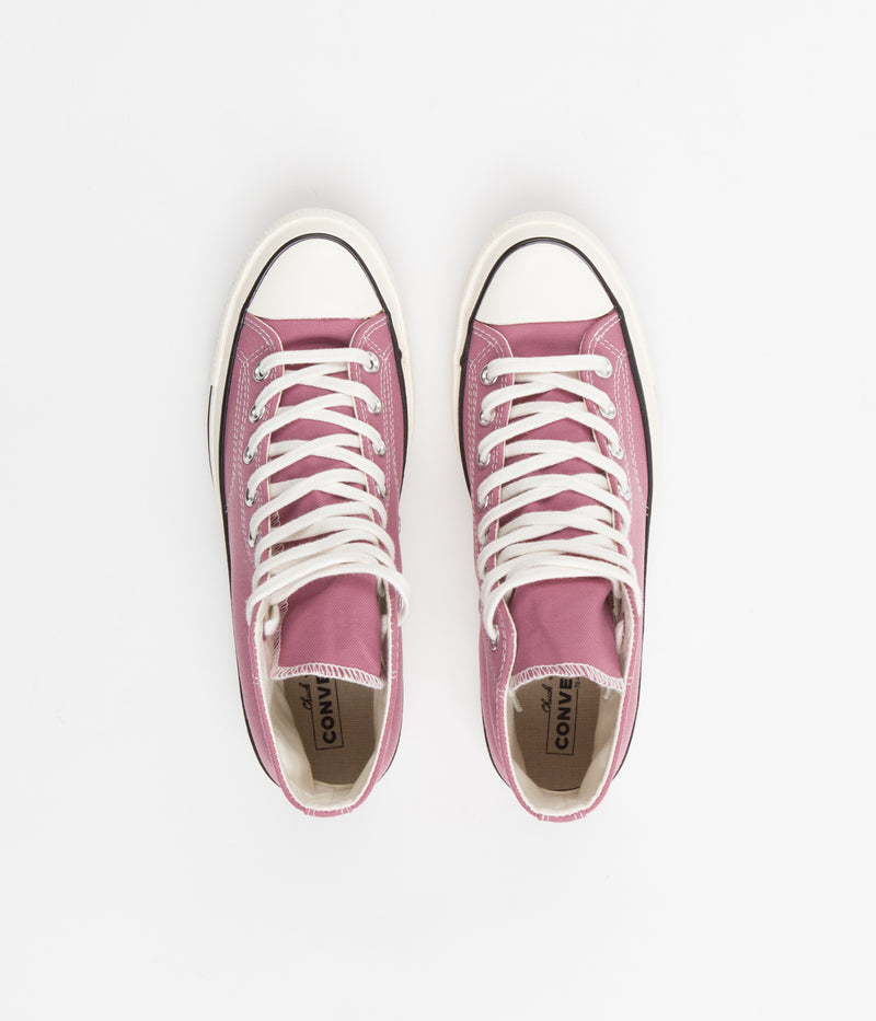 Converse CTAS 70's Hi Recycled Shoes in Pink Aura and Egret / Black