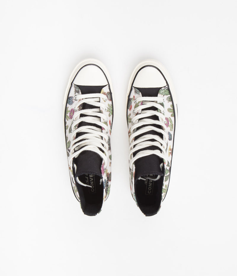 Converse CTAS 70's Hi Succulent Print Shoes in Egret and Black / Egret