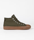 Converse CTAS Pro Cordura Canvas Mid Shoes in Cargo Khaki and Egret / Dark Gum