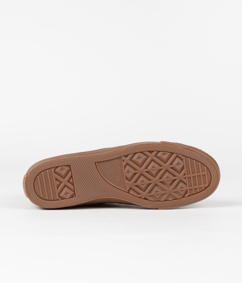 Converse CTAS Pro Cordura Canvas Mid Shoes in Cargo Khaki and Egret / Dark Gum