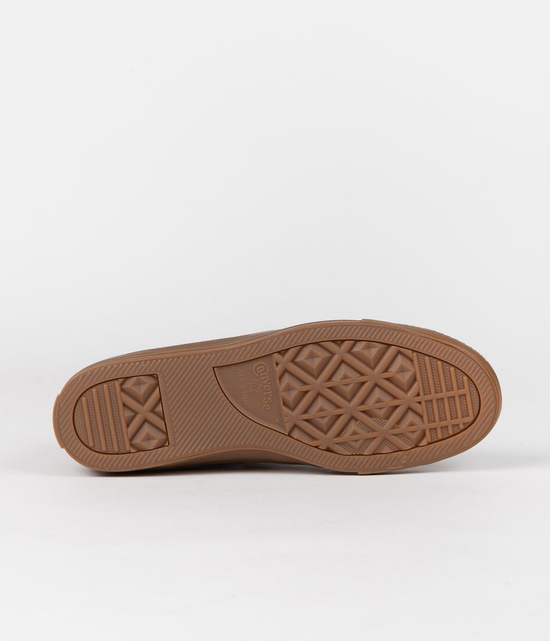Converse CTAS Pro Cordura Canvas Mid Shoes in Velvet Brown and Egret / Dark Gum
