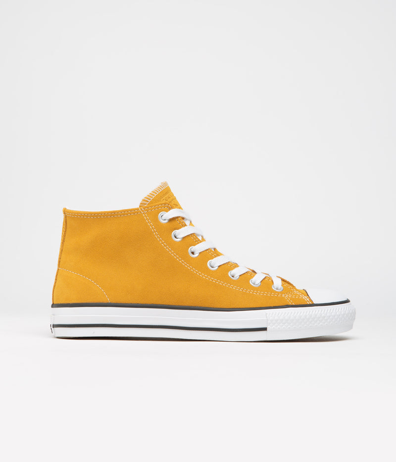 Converse CTAS Pro Mid Shoes in Sunflower Gold and White / Black