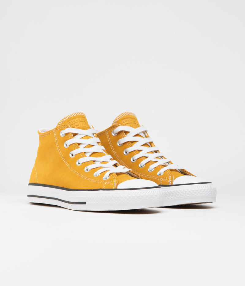 Converse CTAS Pro Mid Shoes in Sunflower Gold and White / Black
