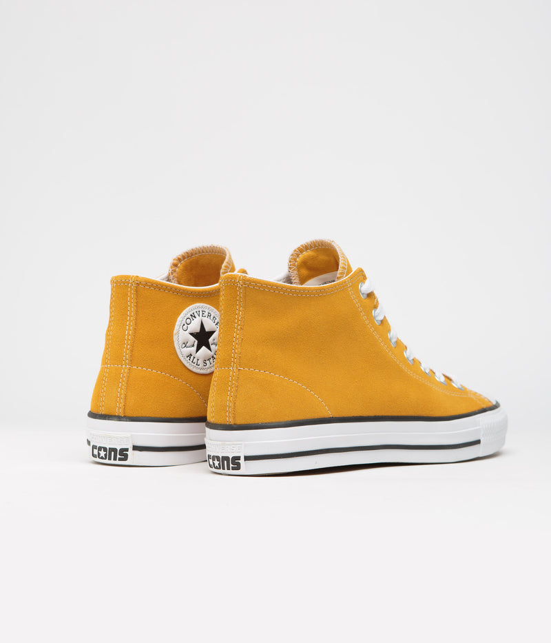 Converse CTAS Pro Mid Shoes in Sunflower Gold and White / Black