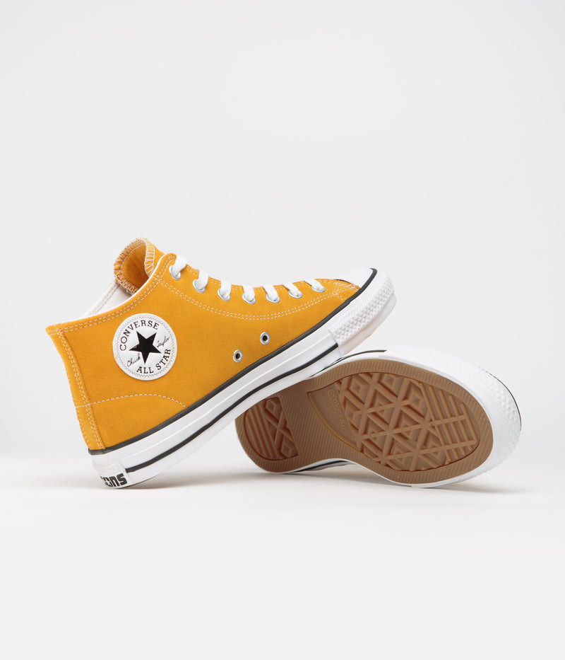 Converse CTAS Pro Mid Shoes in Sunflower Gold and White / Black