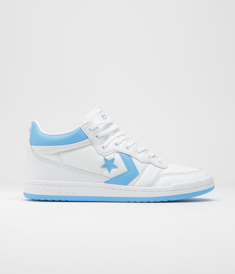 Converse Fastbreak Pro Mid Shoes in White and Light Blue / White