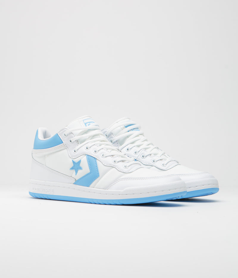 Converse Fastbreak Pro Mid Shoes in White and Light Blue / White