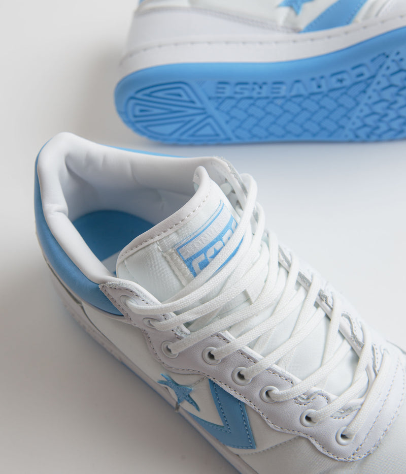 Converse Fastbreak Pro Mid Shoes in White and Light Blue / White