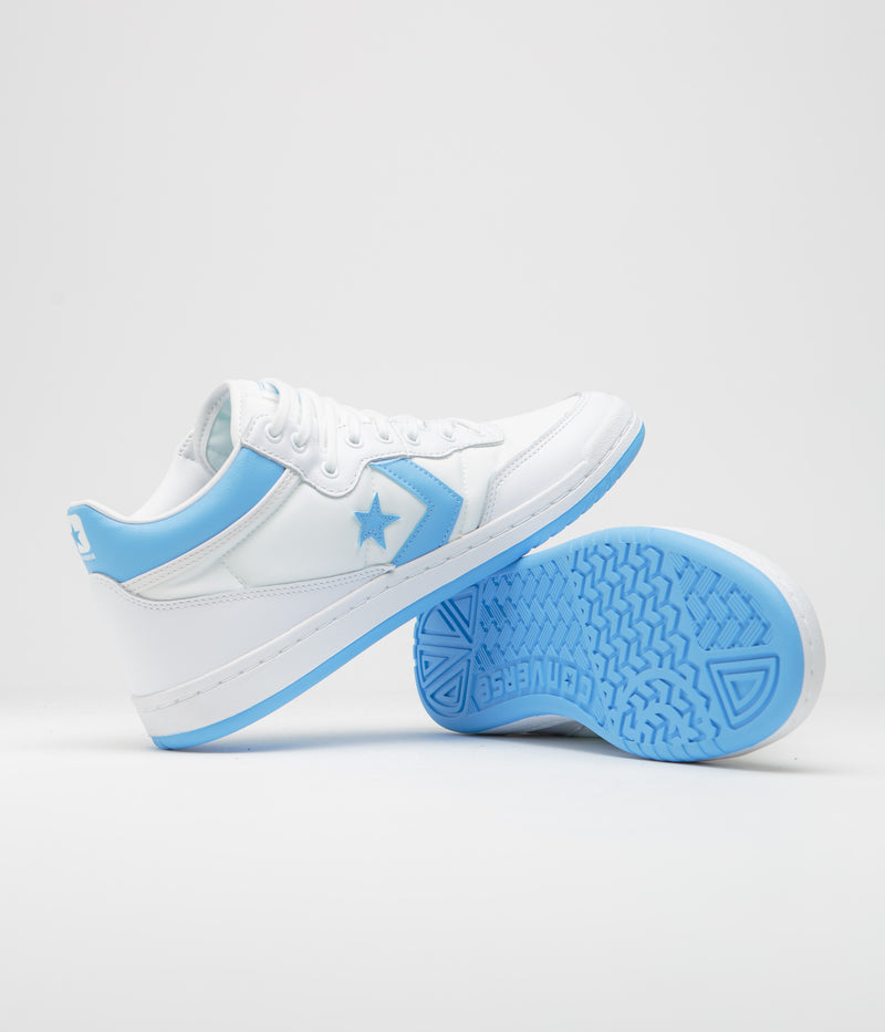 Converse Fastbreak Pro Mid Shoes in White and Light Blue / White