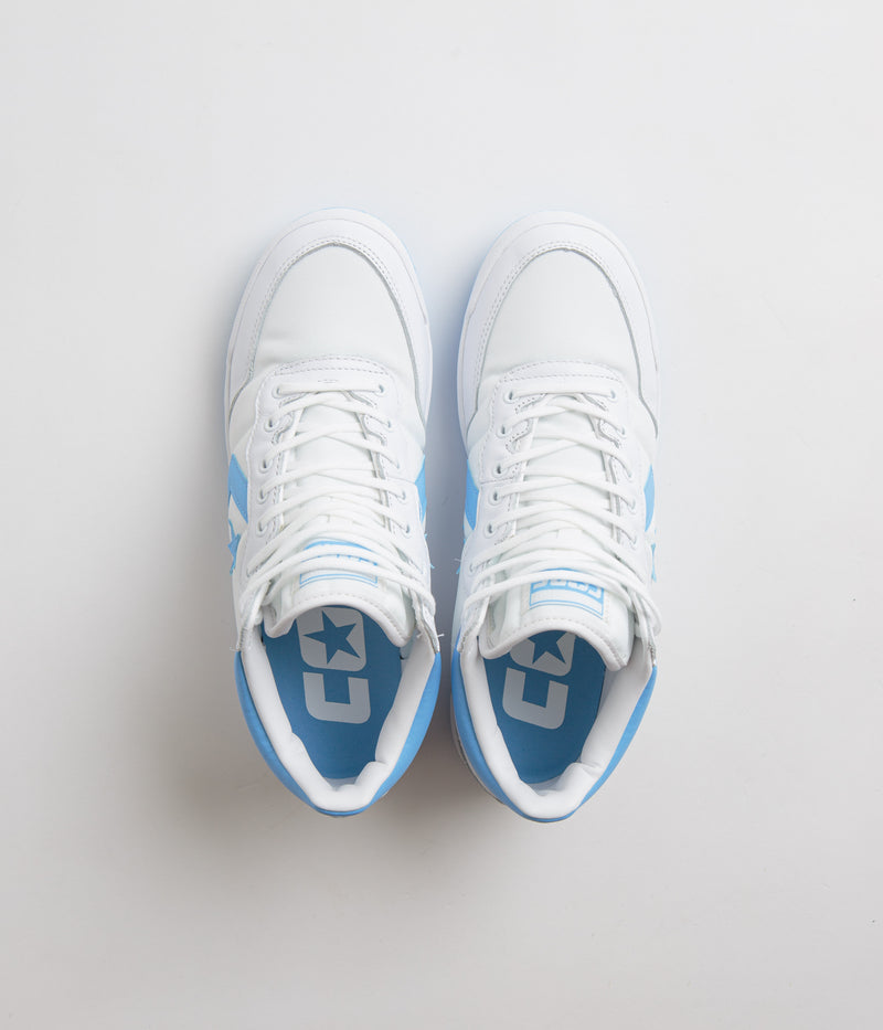 Converse Fastbreak Pro Mid Shoes in White and Light Blue / White