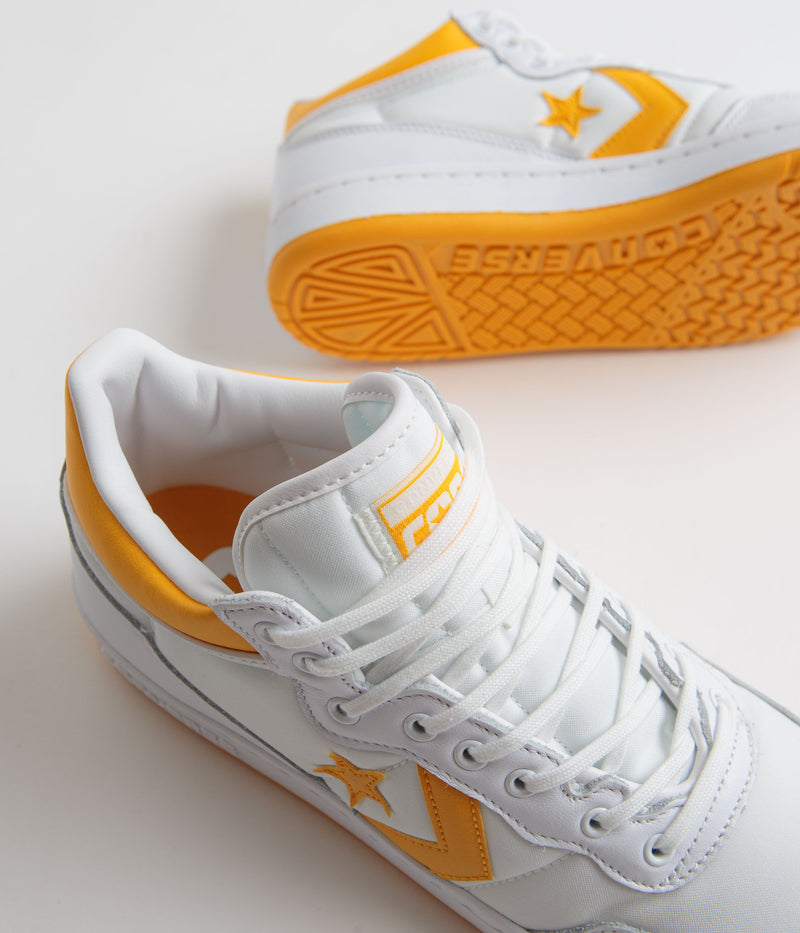 Converse Fastbreak Pro Mid Shoes in White and Light Yellow