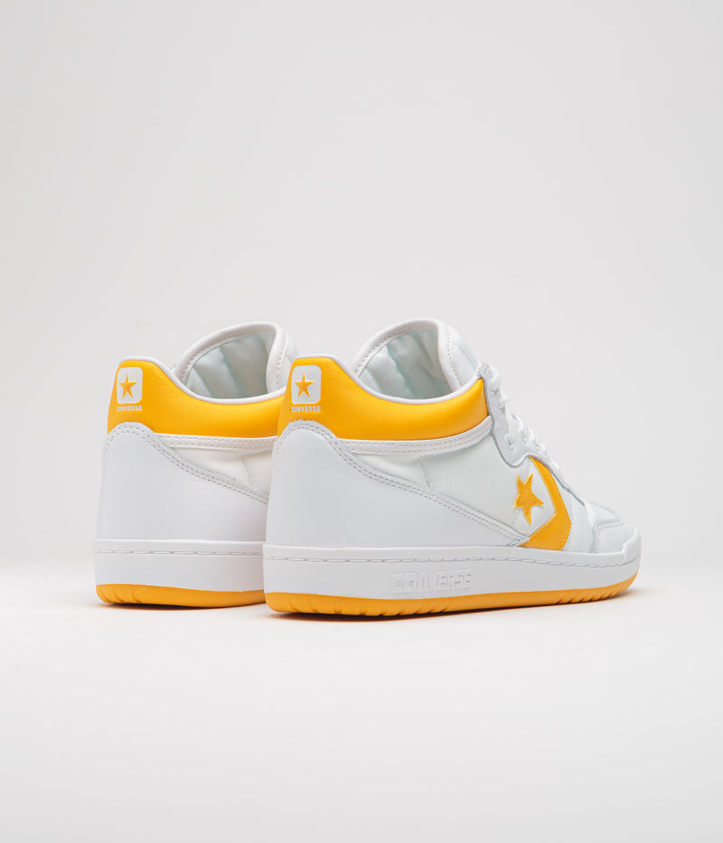 Converse Fastbreak Pro Mid Shoes in White and Light Yellow