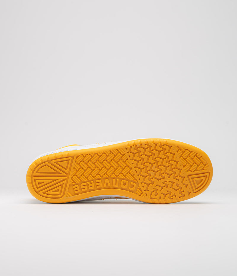 Converse Fastbreak Pro Mid Shoes in White and Light Yellow