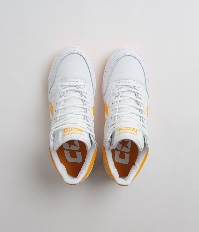 Converse Fastbreak Pro Mid Shoes in White and Light Yellow