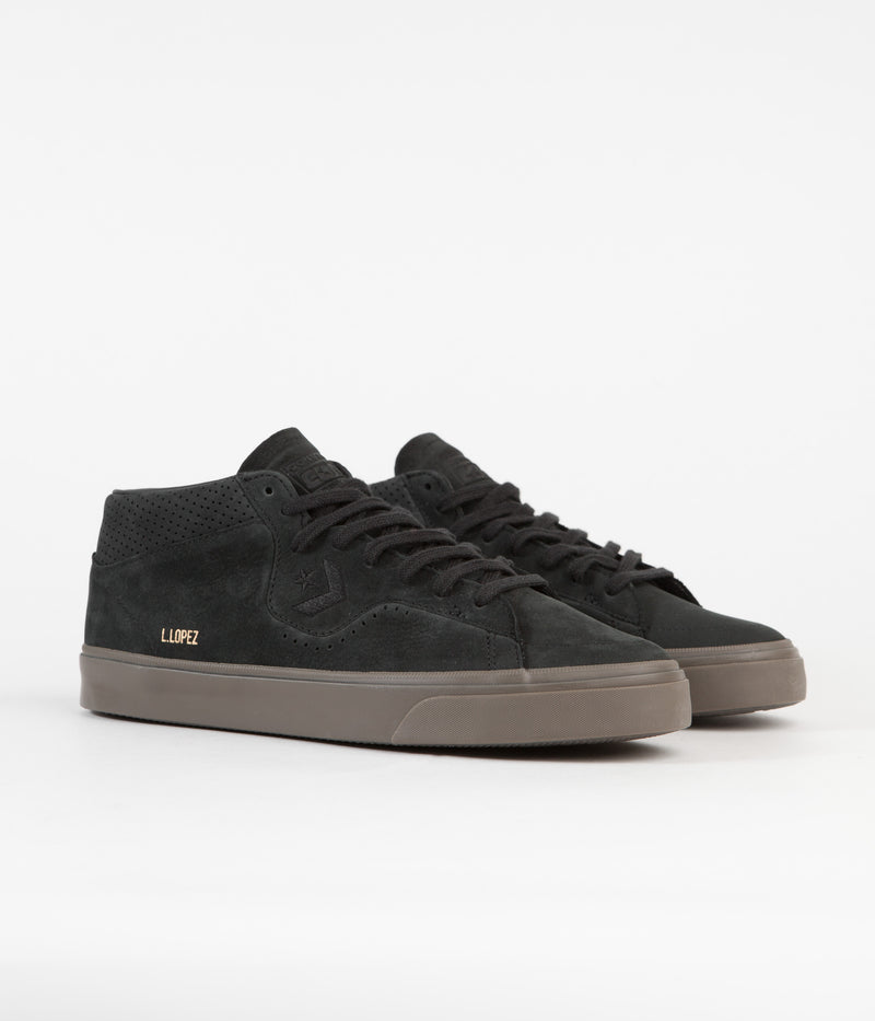 Converse Louie Lopez Pro Mid Shoes in Black and Black / Dark Mushroom