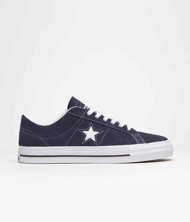 Converse One Star Pro Classic Suede Ox Shoes in Navy and White / Black
