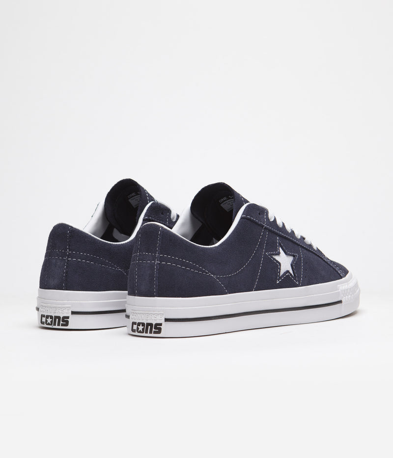 Converse One Star Pro Classic Suede Ox Shoes in Navy and White / Black